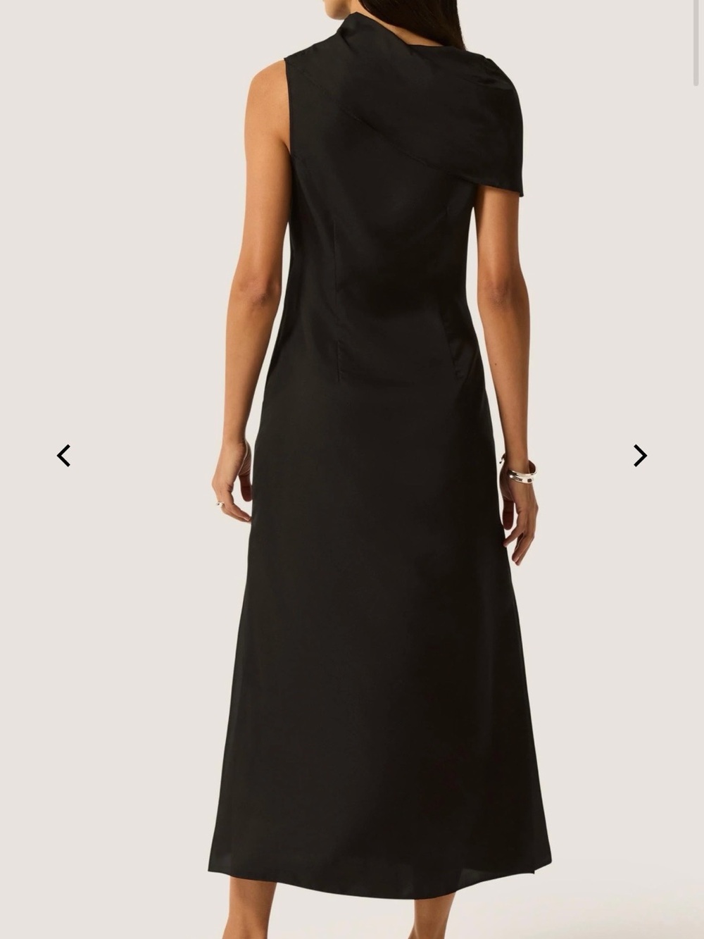 Argent Funnel Neck Dress in Silk Twill black new tags won’t leave up long med! - Picture 6 of 8
